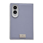 Custodia per telefono Morandi in similpelle tinta unita con bordo argentato e targhetta personalizzata., For Galaxy Z Fold8 5G