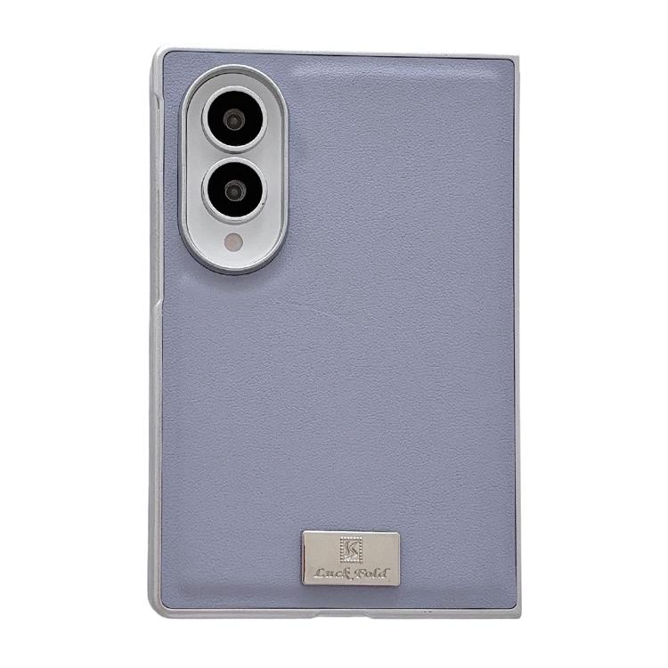 Custodia per telefono Morandi in similpelle tinta unita con bordo argentato e targhetta personalizzata., For Galaxy Z Fold8 5G
