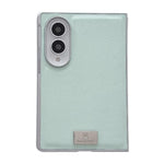 Custodia per telefono Morandi in similpelle tinta unita con bordo argentato e targhetta personalizzata., For Galaxy Z Fold8 5G