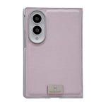Custodia per telefono Morandi in similpelle tinta unita con bordo argentato e targhetta personalizzata., For Galaxy Z Fold8 5G