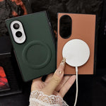 Custodia per telefono in pelle con texture litchi e albero pieghevole magnetico., For Galaxy Z Fold8 5G