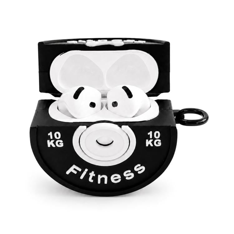 Custodia per auricolari AirPods 4 a forma di manubrio 3D per fitness., Only Case, with Charm and Lanyard Set
