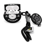 Custodia per auricolari AirPods 4 a forma di manubrio 3D per fitness., Only Case, with Charm and Lanyard Set