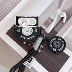 Custodia per auricolari AirPods 4 a forma di manubrio 3D per fitness., Only Case, with Charm and Lanyard Set