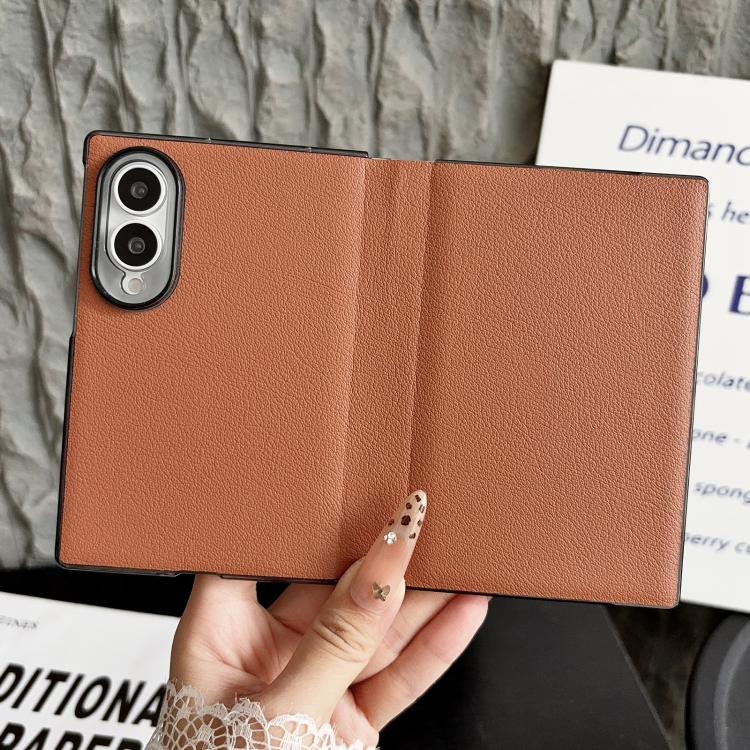 Custodia per telefono minimalista pieghevole in pelle con copertura completa., For Galaxy Z Fold8 5G