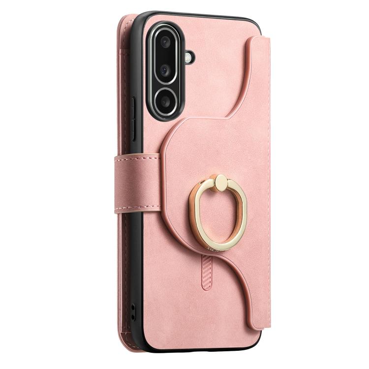 Portafoglio con cerniera ad anello, protezione RFID, custodia per telefono in pelle MagSafe, For Galaxy M56 5G