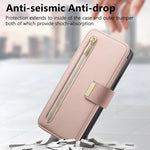 Portafoglio con cerniera ad anello, protezione RFID, custodia per telefono in pelle MagSafe, For Galaxy M56 5G