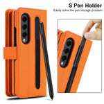Portafoglio con cerniera, custodia per telefono in ecopelle romboidale con scomparto per penna., For Galaxy Z Fold4, For Galaxy Z Fold3 5G