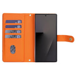Portafoglio con cerniera, custodia per telefono in ecopelle romboidale con scomparto per penna., For Galaxy Z Fold8 Ultra 5G, For Galaxy Z Fold7 5G, For Galaxy Z Fold6, For Galaxy Z Fold5