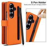 Portafoglio con cerniera, custodia per telefono in ecopelle romboidale con scomparto per penna., For Galaxy Z Fold8 Ultra 5G, For Galaxy Z Fold7 5G, For Galaxy Z Fold6, For Galaxy Z Fold5