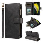 P03 Custodia per telefono in similpelle di vitello con 9 scomparti per carte, chiusura a cerniera e cinturino da polso, For iPhone XR, For iPhone XS Max, For iPhone 6 Plus / 7 Plus / 8 Plus