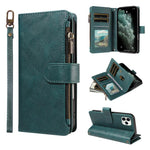 P03 Custodia per telefono in similpelle di vitello con 9 scomparti per carte, chiusura a cerniera e cinturino da polso, For iPhone 11 Pro Max, For iPhone11, For iPhone 11 Pro, For iPhone X / XS