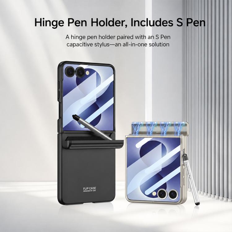 Custodia a libro magnetica integrata GKK con copertura completa e penna inclusa., For Galaxy Z Flip8 5G