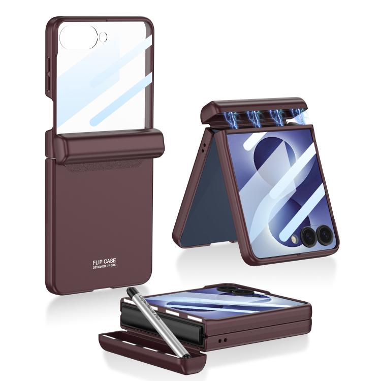 Custodia a libro magnetica integrata GKK con copertura completa e penna inclusa., For Galaxy Z Flip8 5G