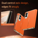 Custodia per telefono in vera pelle con cornice galvanizzata e magnete a doppio asse SULADA, For Galaxy Z Fold8 5G
