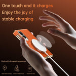 Custodia per telefono in vera pelle con cornice galvanizzata e magnete a doppio asse SULADA, For Galaxy Z Fold8 5G