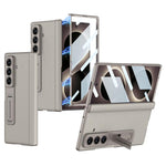 Custodia per telefono GKK con cerniera pieghevole magnetica integrata in ecopelle e supporto, For Galaxy Z Fold8 Ultra 5G
