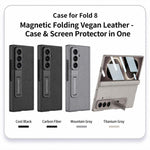 Custodia per telefono GKK con cerniera pieghevole magnetica integrata in ecopelle e supporto, For Galaxy Z Fold8 Ultra 5G