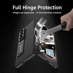 Custodia per telefono GKK con cerniera pieghevole magnetica integrata in ecopelle e supporto, For Galaxy Z Fold8 Ultra 5G
