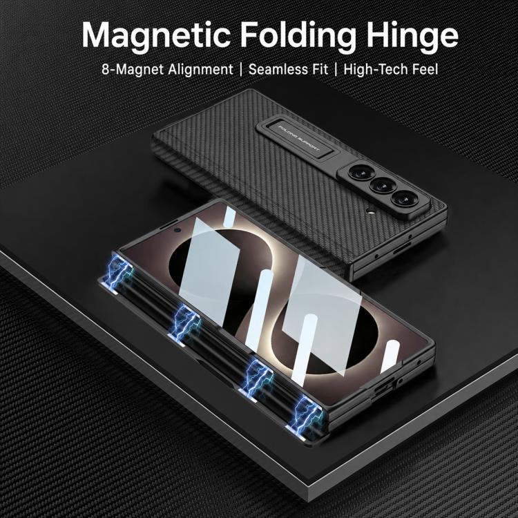 Custodia per telefono GKK con cerniera pieghevole magnetica integrata in ecopelle e supporto, For Galaxy Z Fold8 Ultra 5G
