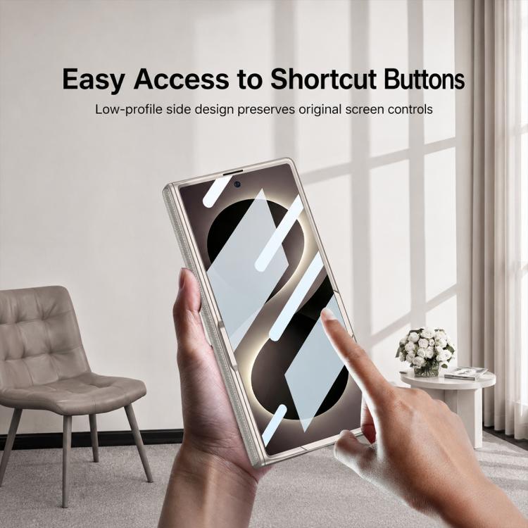 Custodia per telefono GKK con cerniera pieghevole magnetica integrata in ecopelle e supporto, For Galaxy Z Fold8 Ultra 5G