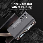 Custodia per telefono GKK con cerniera pieghevole magnetica integrata in ecopelle e supporto, For Galaxy Z Fold8 Ultra 5G