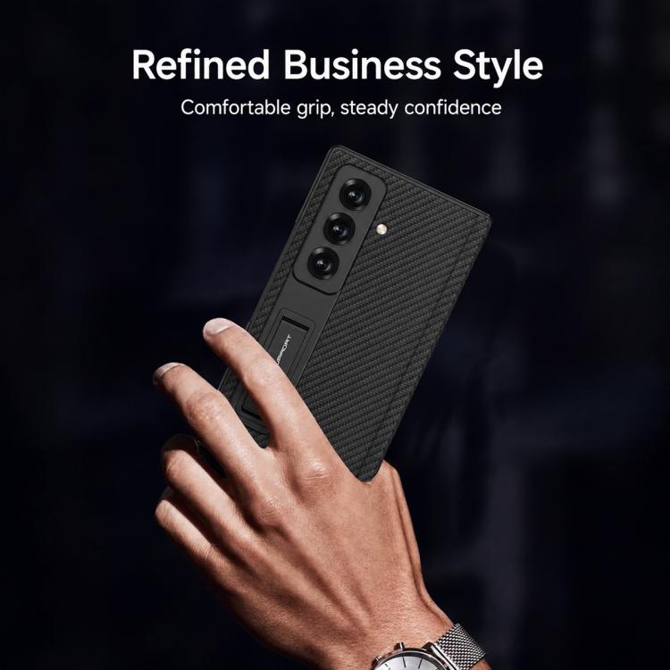 Custodia per telefono GKK con cerniera pieghevole magnetica integrata in ecopelle e supporto, For Galaxy Z Fold8 Ultra 5G
