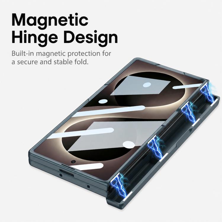 Custodia per telefono GKK con cerniera pieghevole magnetica integrata, anello magnetico e supporto laterale, copertura completa e chiusura a scatto., For Galaxy Z Fold8 Ultra 5G