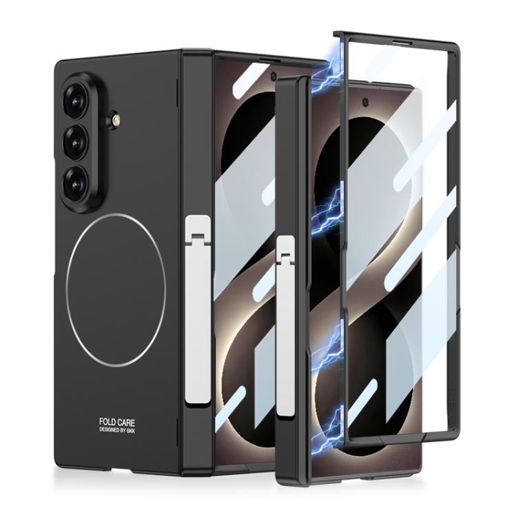 Custodia per telefono GKK con cerniera pieghevole magnetica integrata, anello magnetico e supporto laterale, copertura completa e chiusura a scatto., For Galaxy Z Fold8 Ultra 5G
