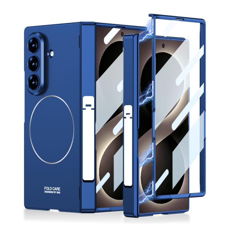 Custodia per telefono GKK con cerniera pieghevole magnetica integrata, anello magnetico e supporto laterale, copertura completa e chiusura a scatto., For Galaxy Z Fold8 Ultra 5G