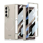 Custodia per telefono GKK con cerniera pieghevole magnetica integrata, anello magnetico e supporto laterale, copertura completa e chiusura a scatto., For Galaxy Z Fold8 Ultra 5G
