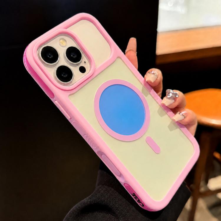 Custodia magnetica ibrida in TPU e PC 2 in 1 con blocchi di colore., For iPhone 16 Pro Max, For iPhone 16 Pro