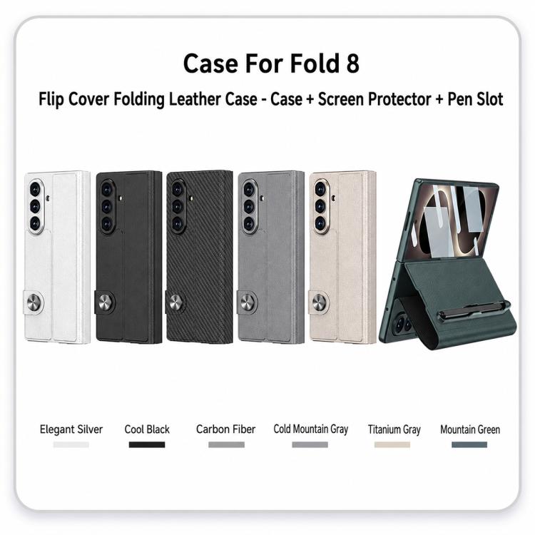 Custodia per telefono GKK in pelle con apertura a libro e scomparto per penna, stilo incluso., For Galaxy Z Fold8 Ultra 5G