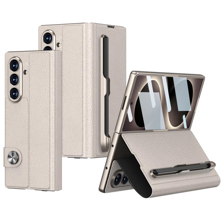 Custodia per telefono GKK in pelle con apertura a libro e scomparto per penna, stilo incluso., For Galaxy Z Fold8 Ultra 5G