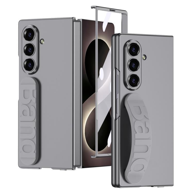 Custodia pieghevole per telefono con cinturino da polso in silicone integrato GKK, For Galaxy Z Fold8 Ultra 5G