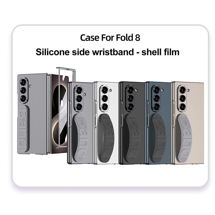 Custodia pieghevole per telefono con cinturino da polso in silicone integrato GKK, For Galaxy Z Fold8 Ultra 5G