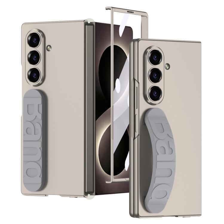 Custodia pieghevole per telefono con cinturino da polso in silicone integrato GKK, For Galaxy Z Fold8 Ultra 5G