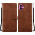 Custodia per telefono in ecopelle con motivo etnico in rilievo, For iPhone 17 Pro, For iPhone 17, For iPhone Air, For iPhone 16 Pro Max