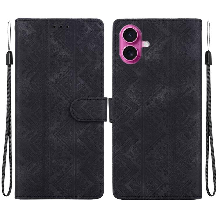Custodia per telefono in ecopelle con motivo etnico in rilievo, For iPhone 17 Pro, For iPhone 17, For iPhone Air, For iPhone 16 Pro Max