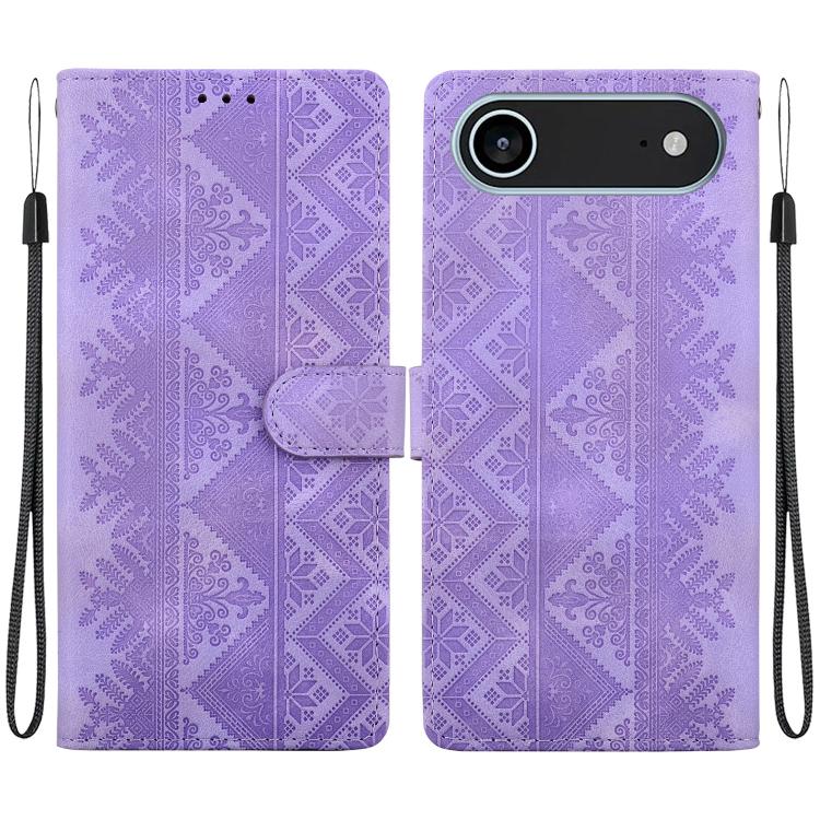 Custodia per telefono in ecopelle con motivo etnico in rilievo, For iPhone 17 Pro, For iPhone 17, For iPhone Air, For iPhone 16 Pro Max