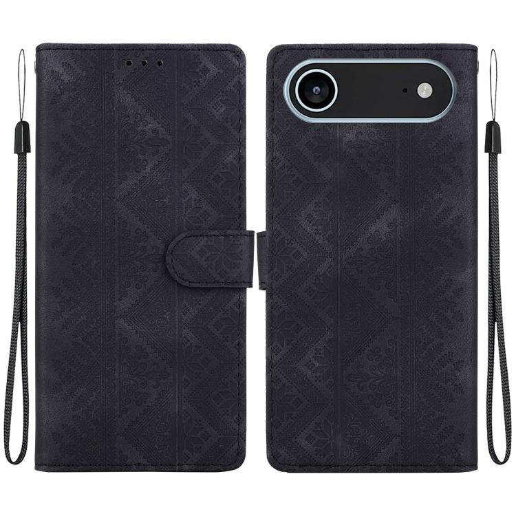 Custodia per telefono in ecopelle con motivo etnico in rilievo, For iPhone 17 Pro, For iPhone 17, For iPhone Air, For iPhone 16 Pro Max