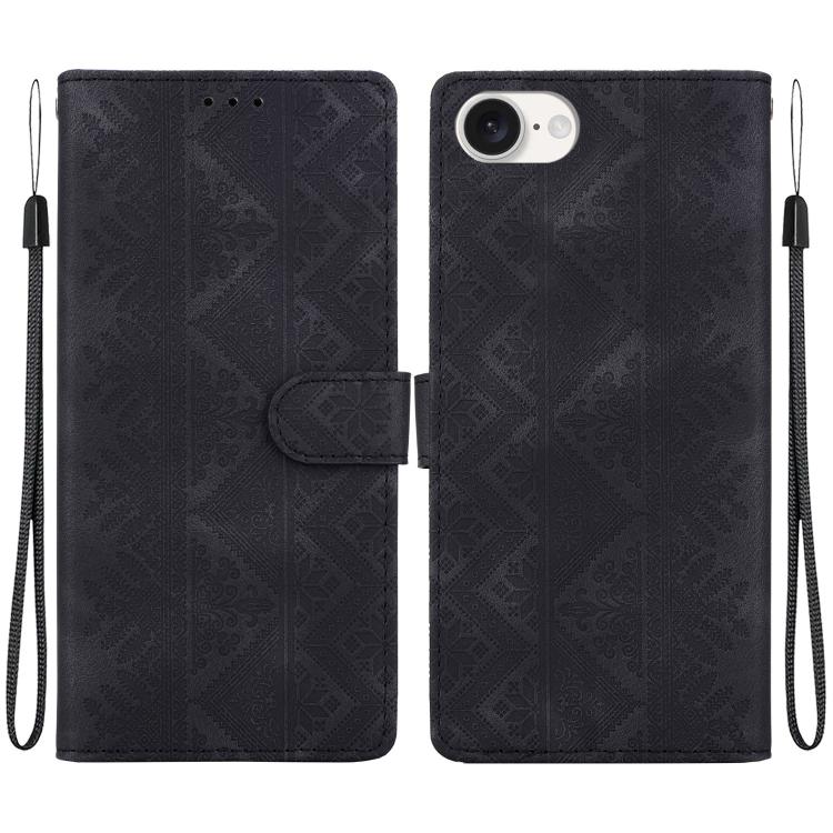 Custodia per telefono in ecopelle con motivo etnico in rilievo, For iPhone 18 Pro, For iPhone 18 Pro Max, For iPhone 17e / 16e, For iPhone 17 Pro Max
