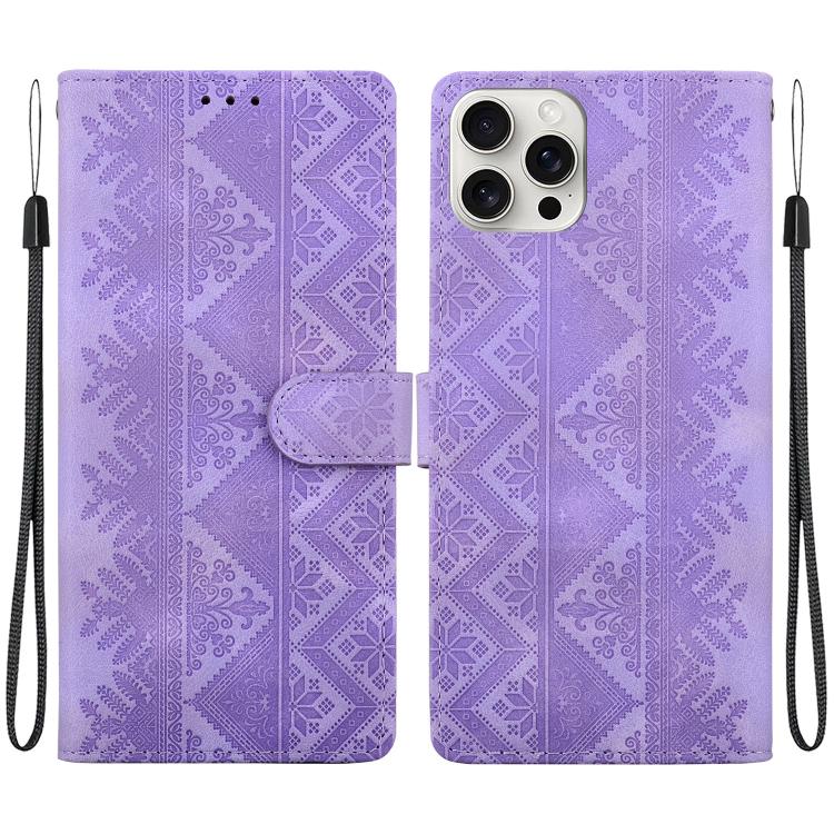 Custodia per telefono in ecopelle con motivo etnico in rilievo, For iPhone 17 Pro, For iPhone 17, For iPhone Air, For iPhone 16 Pro Max