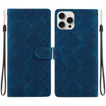 Custodia per telefono in ecopelle con motivo etnico in rilievo, For iPhone 17 Pro, For iPhone 17, For iPhone Air, For iPhone 16 Pro Max