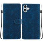 Custodia per telefono in ecopelle con motivo etnico in rilievo, For iPhone 16 Pro, For iPhone 16 Plus, For iPhone 16, For iPhone 15 Pro Max