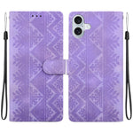 Custodia per telefono in ecopelle con motivo etnico in rilievo, For iPhone 16 Pro, For iPhone 16 Plus, For iPhone 16, For iPhone 15 Pro Max