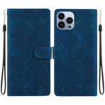 Custodia per telefono in ecopelle con motivo etnico in rilievo, For iPhone 14, For iPhone 14 Pro, For iPhone 14 Pro Max, For iPhone SE 2022 / SE 2020 / 8 / 7