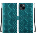 Custodia per telefono in ecopelle con motivo etnico in rilievo, For iPhone 14, For iPhone 14 Pro, For iPhone 14 Pro Max, For iPhone SE 2022 / SE 2020 / 8 / 7
