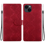 Custodia per telefono in ecopelle con motivo etnico in rilievo, For iPhone 14, For iPhone 14 Pro, For iPhone 14 Pro Max, For iPhone SE 2022 / SE 2020 / 8 / 7