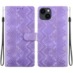 Custodia per telefono in ecopelle con motivo etnico in rilievo, For iPhone 14, For iPhone 14 Pro, For iPhone 14 Pro Max, For iPhone SE 2022 / SE 2020 / 8 / 7